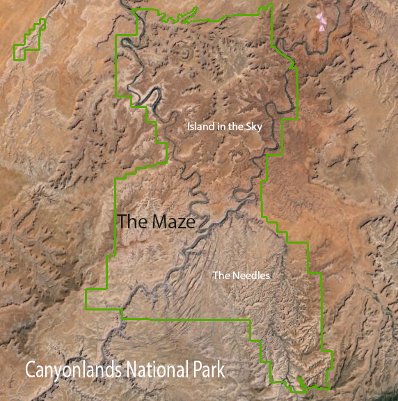 Divided by the confluence of the Green and Colorado River, Canyonlands is divided into three distinct districts. 